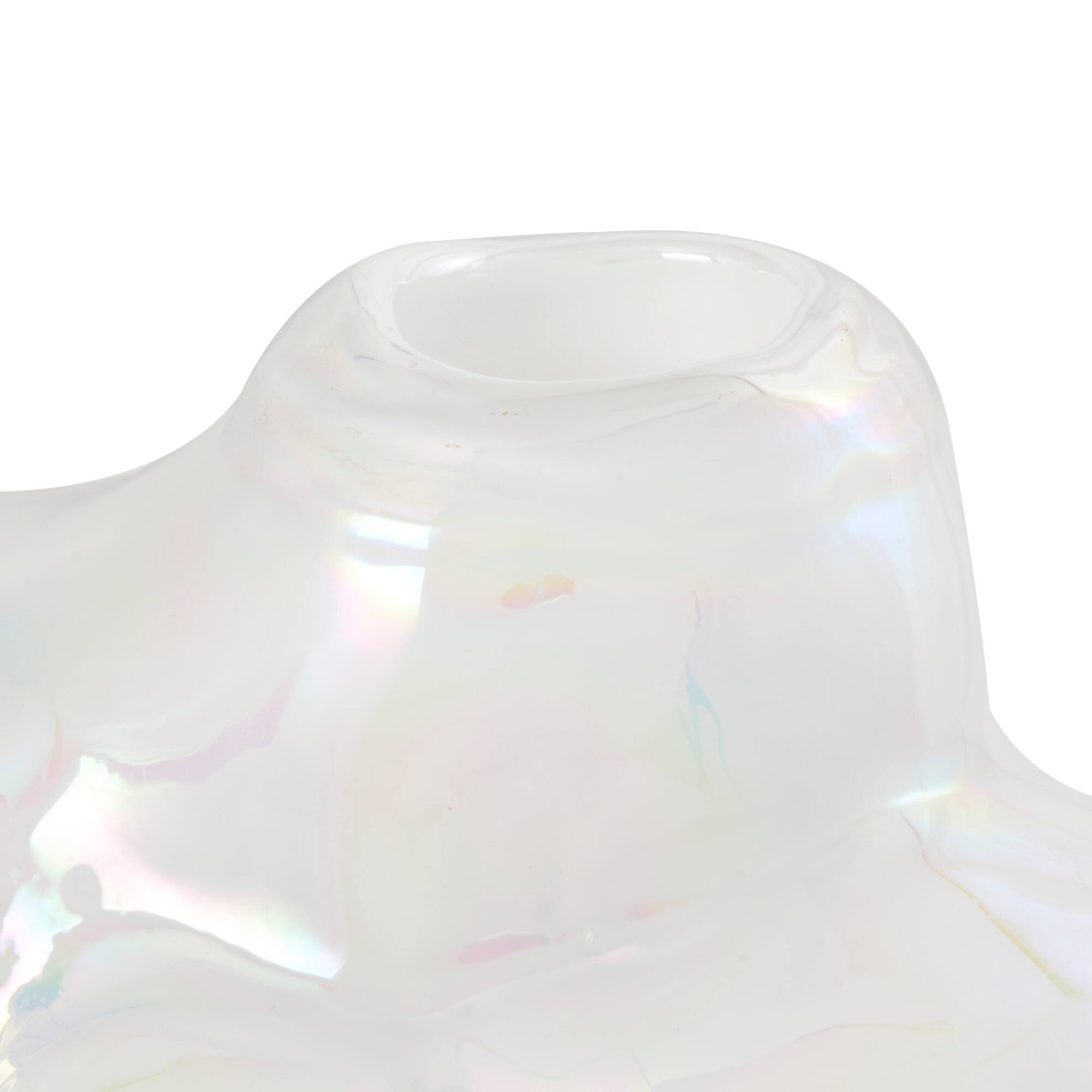 8" Clear Abstract Handmade Bubble Glass Vase